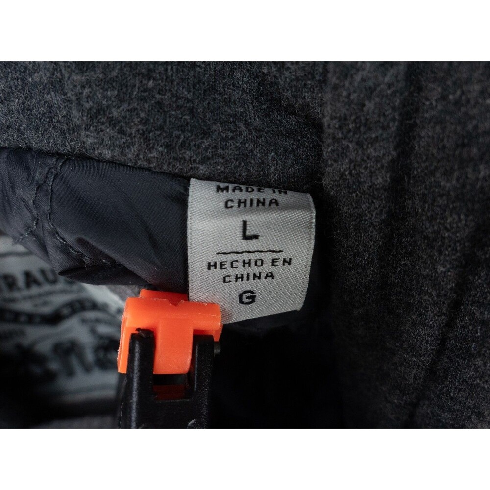 Levis Jacket Mens Large Gray Hooded Zipped Quilt Lined Wool Blend Field Military - Picture 2 of 16